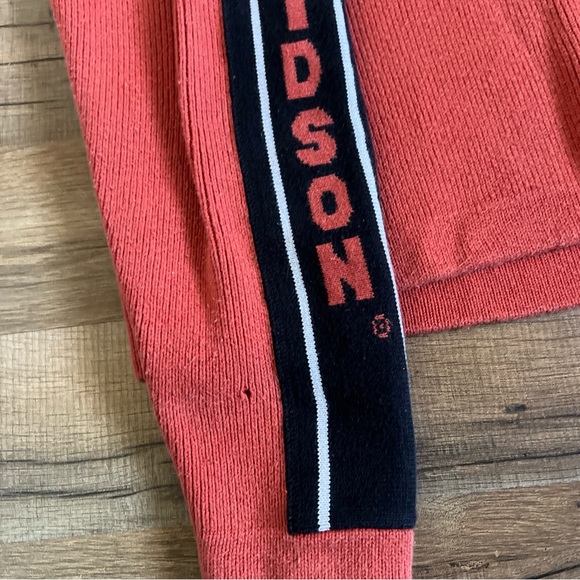 Harley Davidson thick stitch orange black womans long sleeve sweater size large - Picture 3 of 8